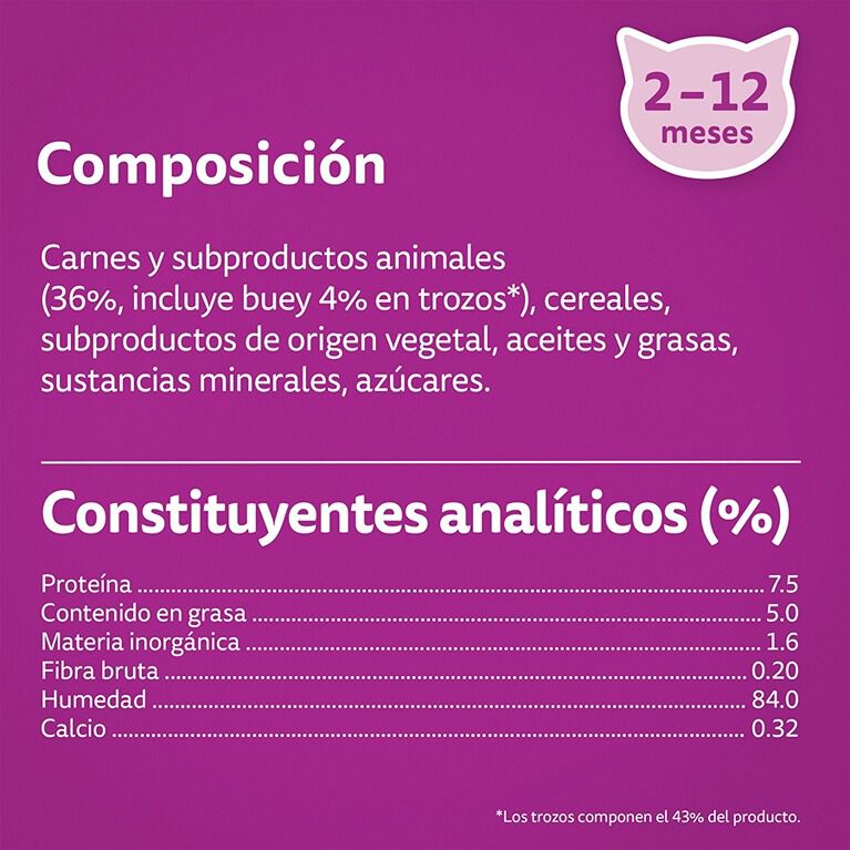 4 sobres x 85 g Whiskas Carnes en Salsa en Bolsita para Gatitos, , large indicador imagen numero 3