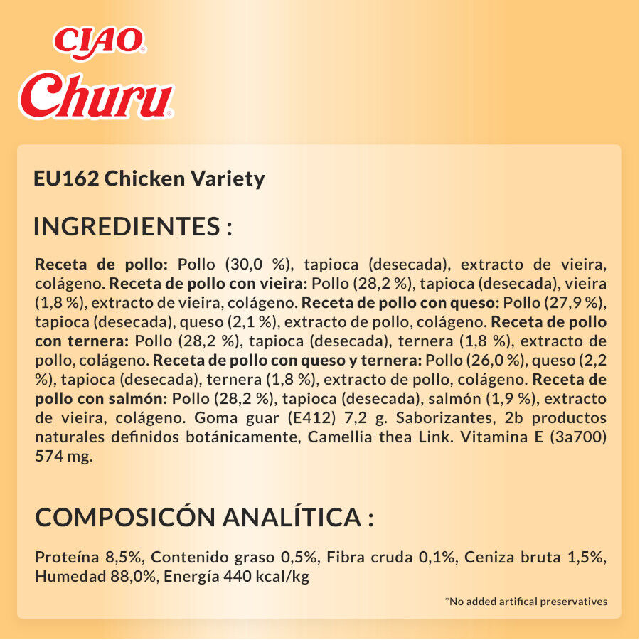 60 sobres x 14 g Churu Variedades de Pollo Snack L&iacute;quido para gatos, , large indicador imagen numero 8