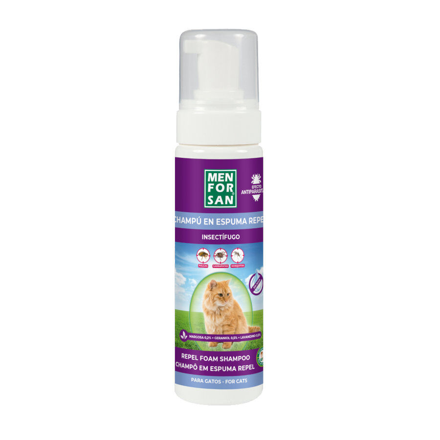 Menforsan Champ&uacute; en espuma anti-insectos para gatos