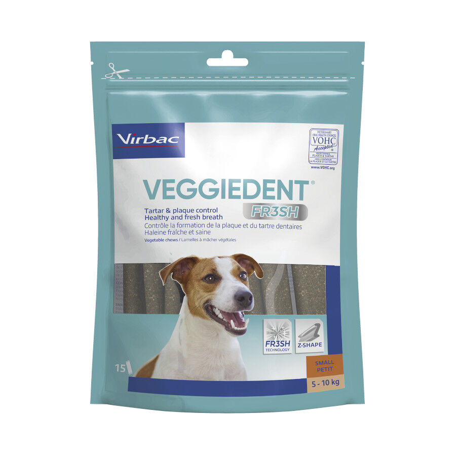 15 barritas Virbac Snacks Dentales Veggiedent Fresh para perros de raza peque&ntilde;a, , large indicador imagen numero 1