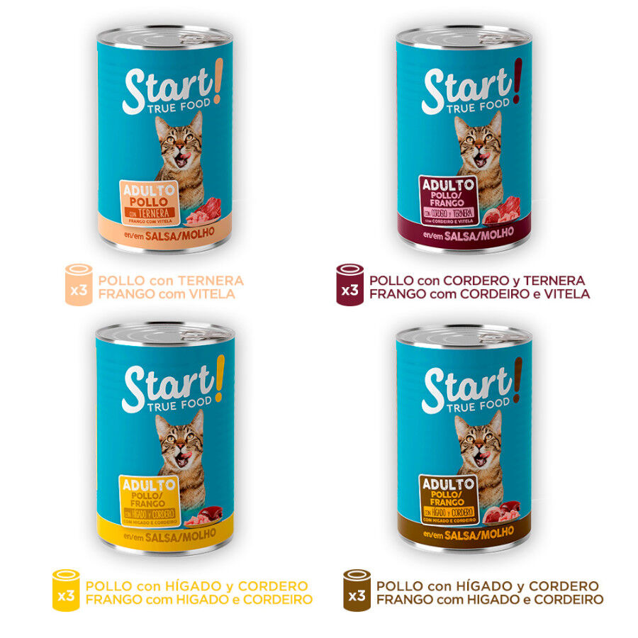 12 latas x 400 g Start Multipack de Carne en Salsa para Gatos, , large indicador imagen numero 3