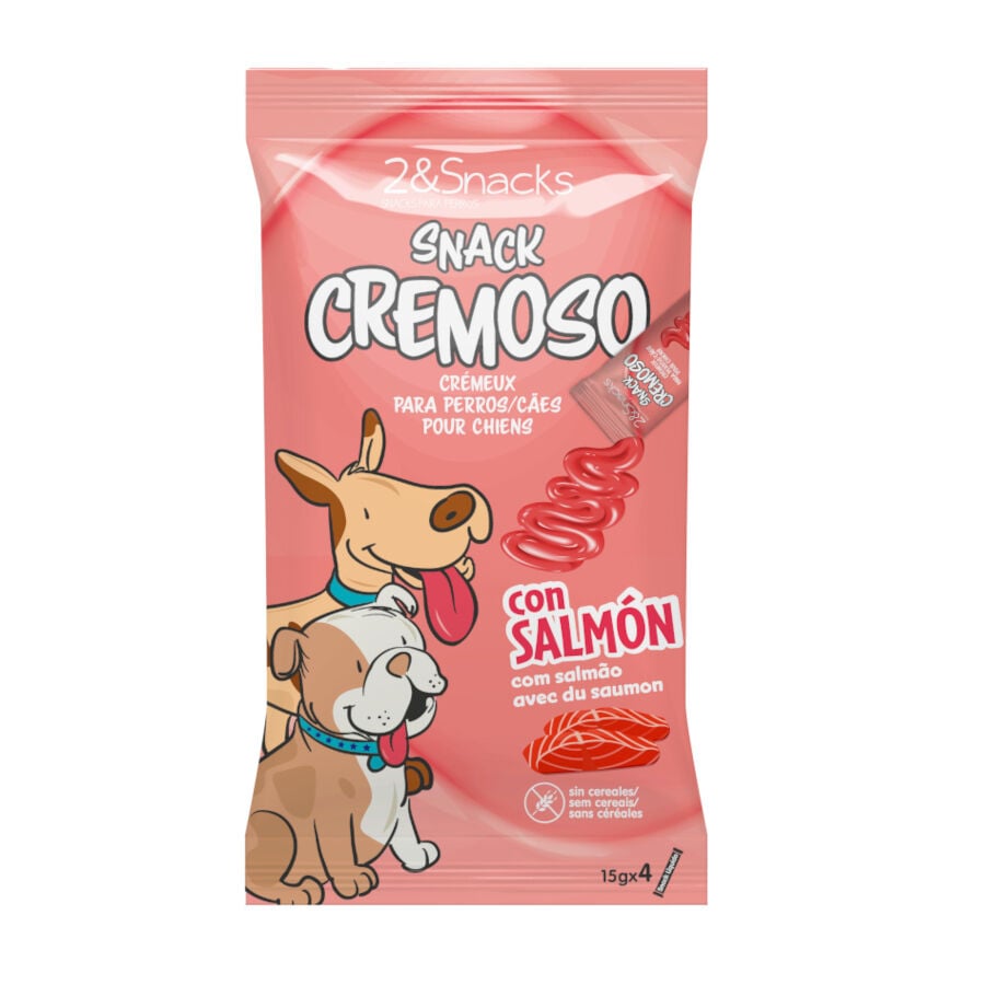 2&Snacks Sobres Snacks Cremosos con Salm&oacute;n para perros