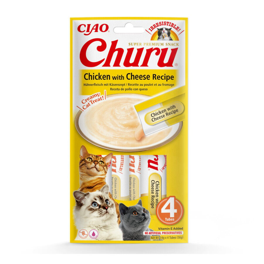 Churu Snack Cremoso de Pollo con Queso para gatos
