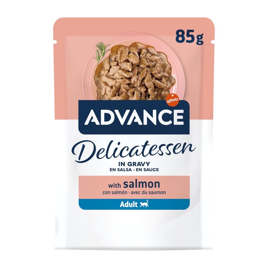 85 g Advance Delicatessen Salm&oacute;n en Salsa Sobres para gatos, , large indicador imagen numero 1