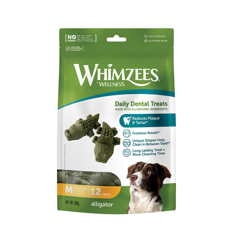 12 barritas Whimzees Snacks Dentales Cocodrilo para perros de razas medianas, , large Imagen numero 1
