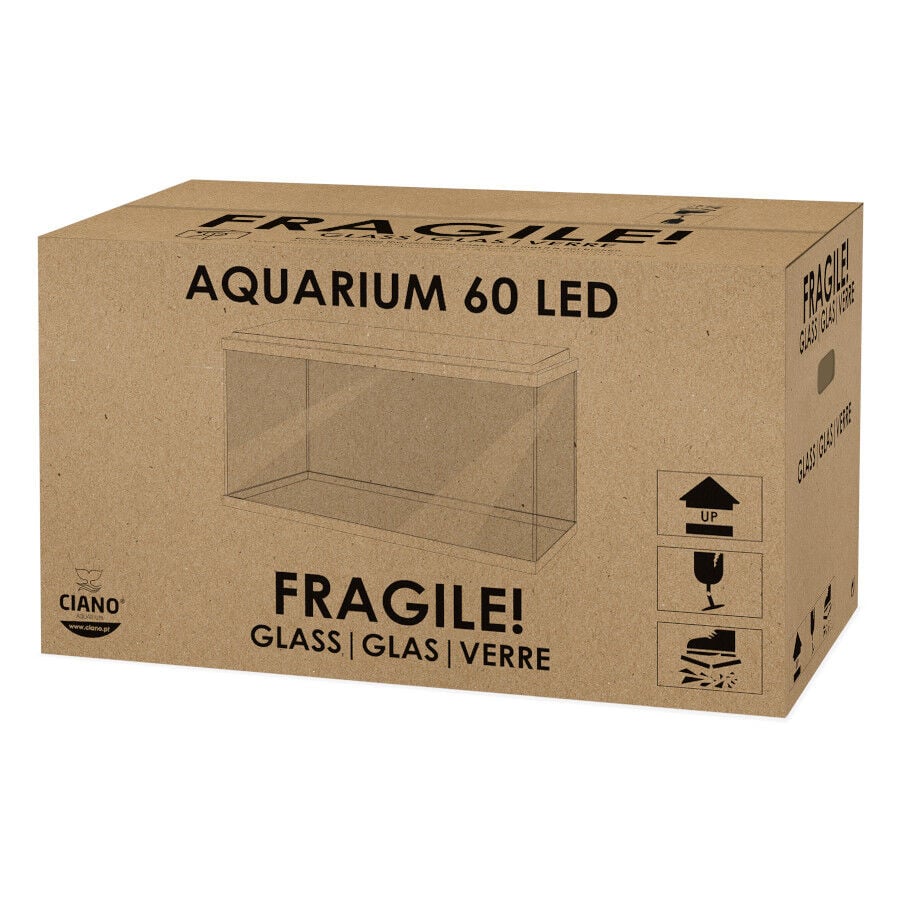 Ciano Aqua Led 60 Negro acuario con luz led, filtro y calentador, , large Imagen numero 4