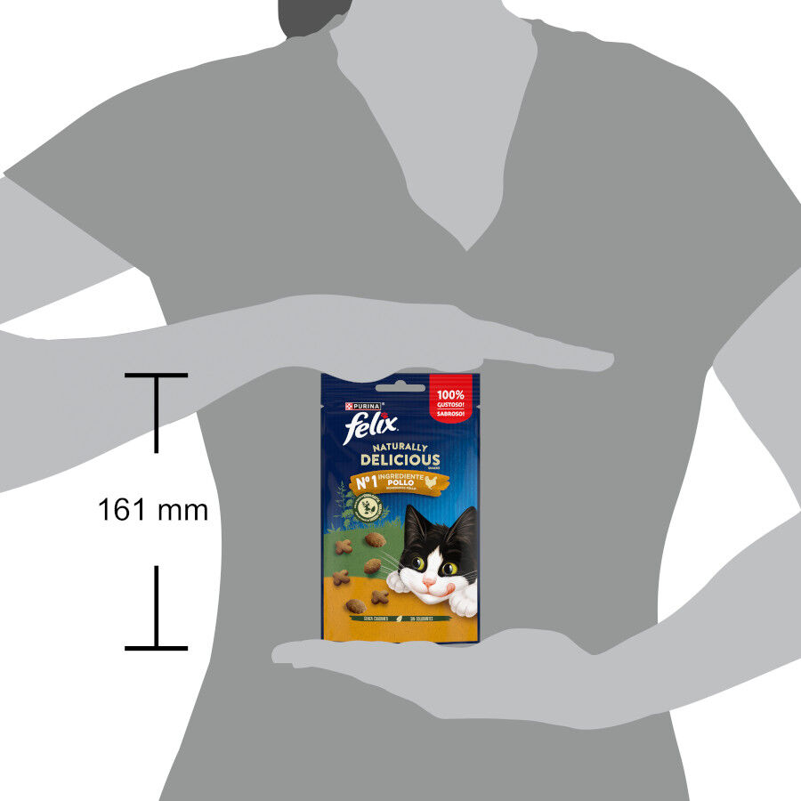 50 g Felix Bocaditos Naturally Delicious Pollo para gatos, , large indicador imagen numero 2