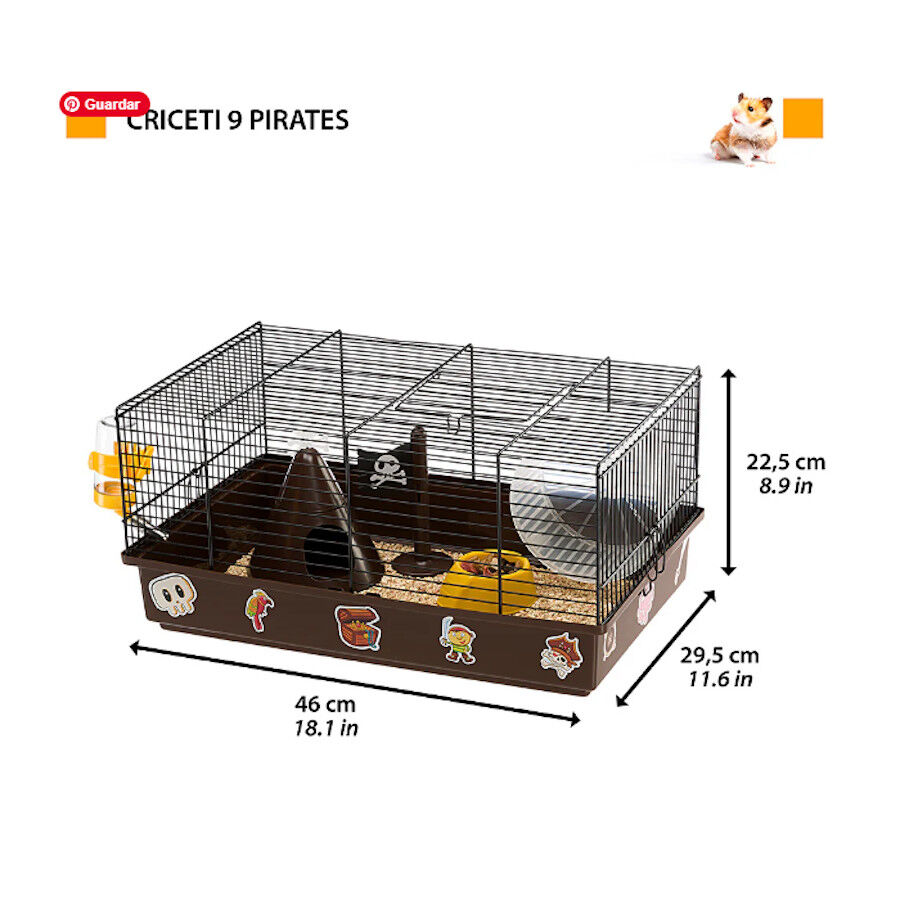 Ferplast Criceti 9 Piratas Negra Jaula para roedores, , large indicador imagen numero 2