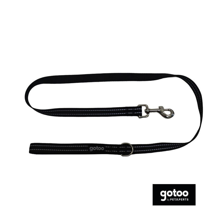 Gotoo Correa de nylon negra reflectante para perros, , large Imagen numero 2