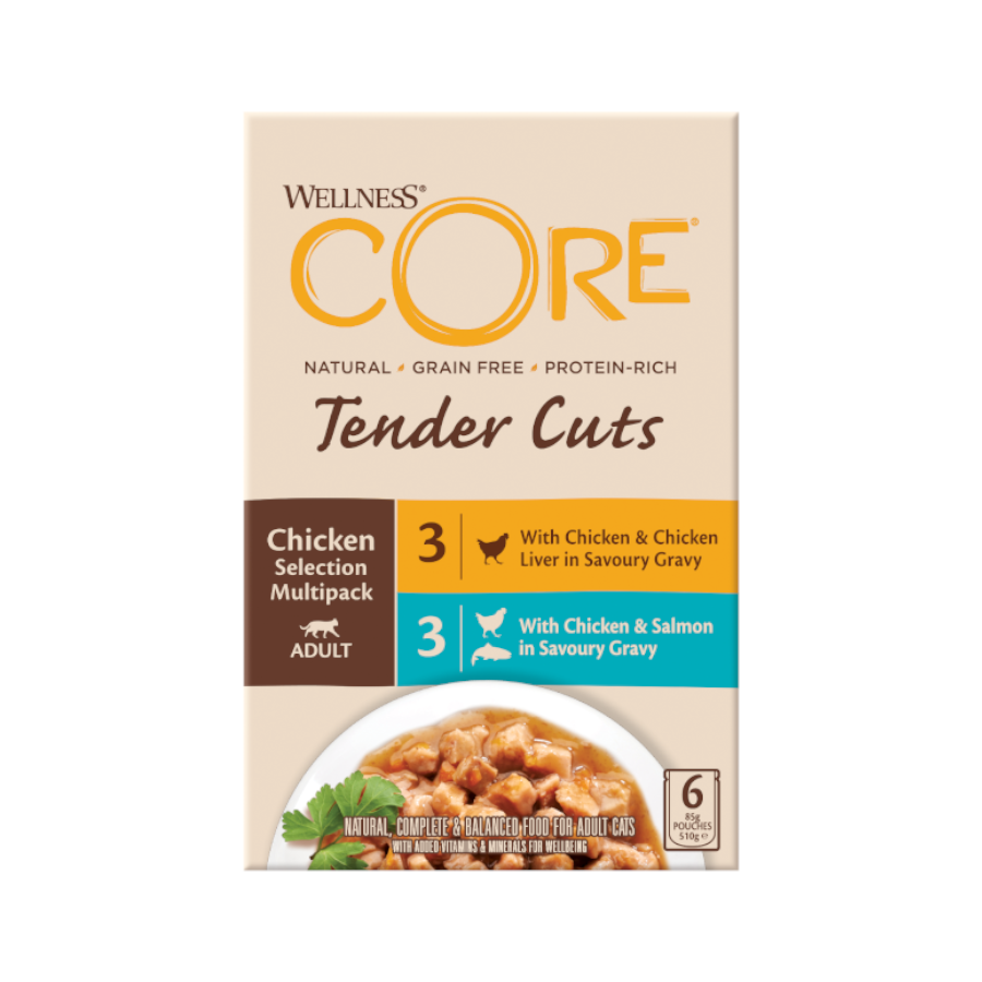 6 sobres x 85 g Wellness Core Selection Pollo sobre para gatos, , large Imagen numero 2
