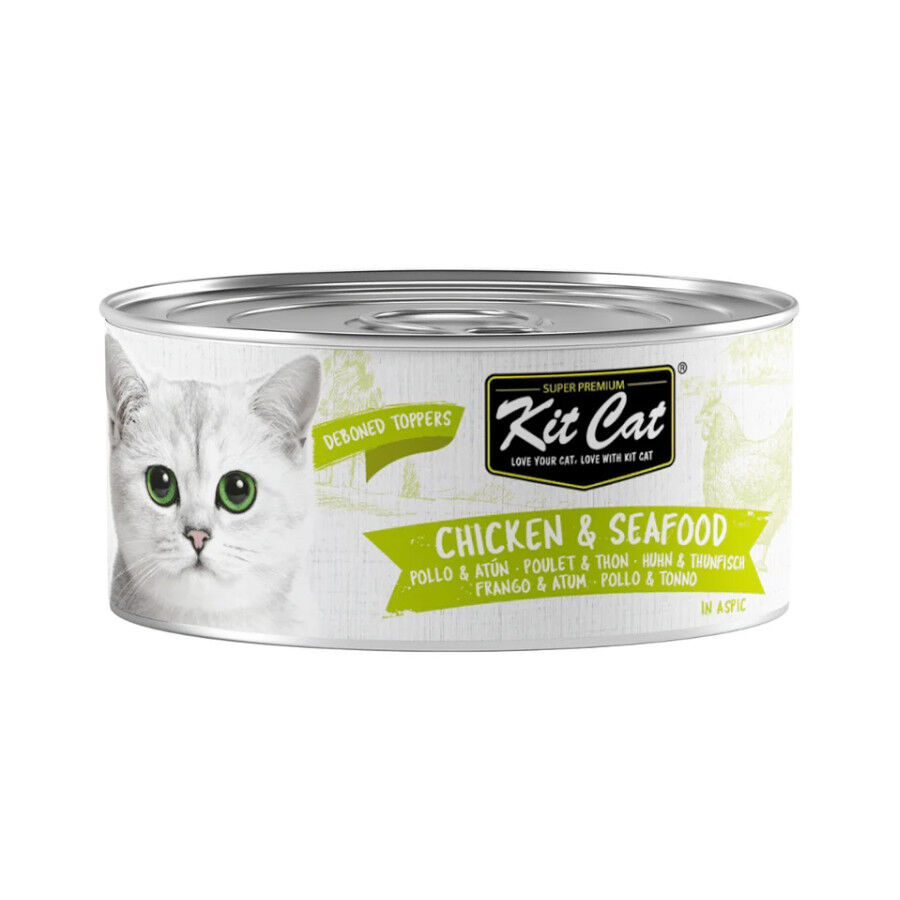 Kit Cat Pollo con At&uacute;n Gelatina Lata para gatos, , large Imagen numero 1