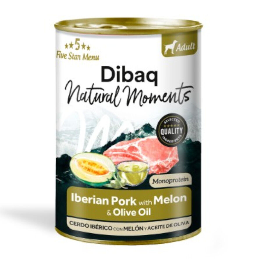 380 g Dibaq Natural Moments Lata Cerdo con Mel&oacute;n para perro, , large Imagen numero 1