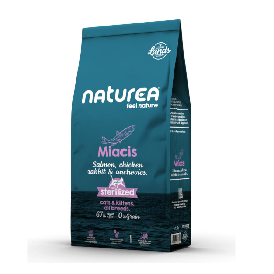 Naturea Lands Miacis Salm&oacute;n con Pollo, Conejo y Anchoas pienso para gatos