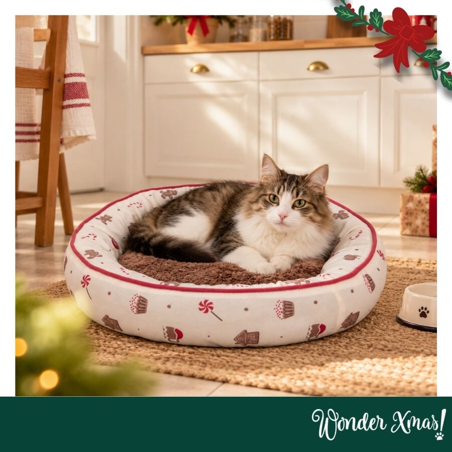 Wonder Christmas Cama Donut Estampado Dulce para gatos, , large indicador imagen numero 2