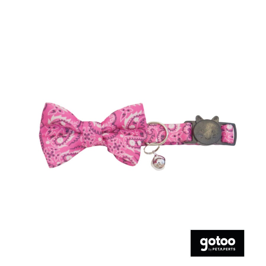 Gotoo Collar rosa con cascabel extra&iacute;ble para gatos, , large indicador imagen numero 2