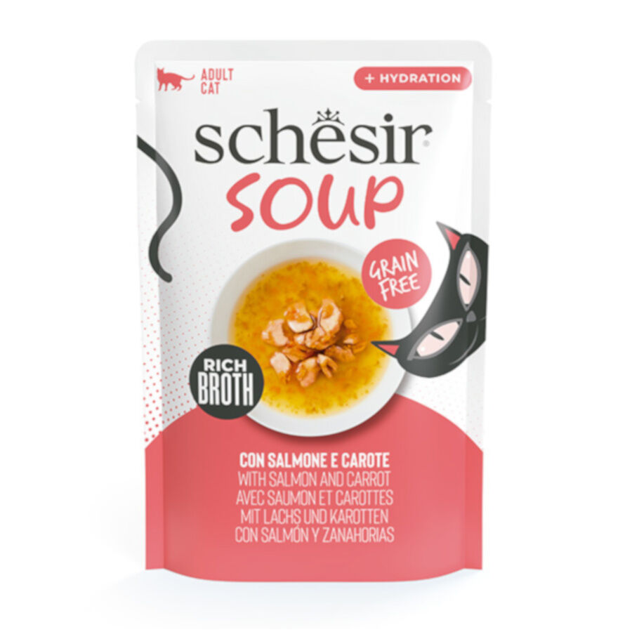 Schesir Salm&oacute;n Rosado en Sopa sobre para gatos