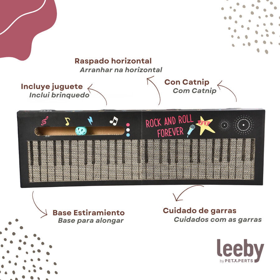 Leeby Kitty teclado rascador de cart&oacute;n con bola para gatos, , large Imagen numero 4