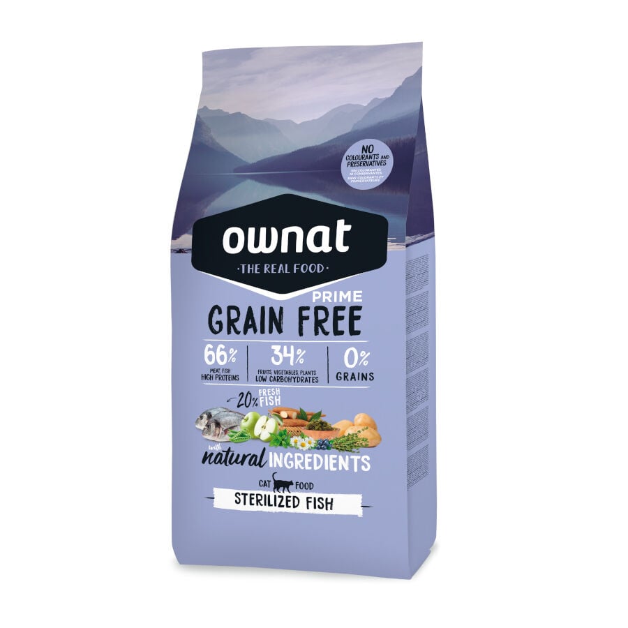 8 kg Ownat Prime Grain Free Esterilizado Pescado pienso para gatos, , large Imagen numero 1