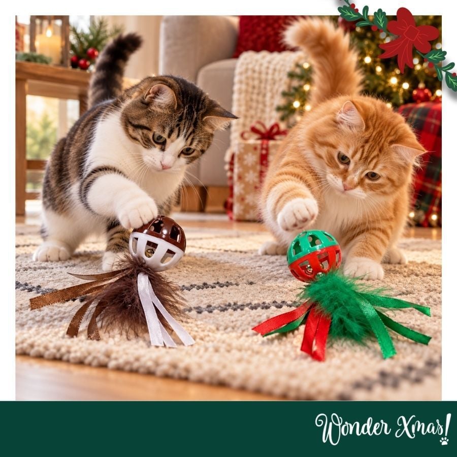 Wonder Christmas Pelota con Plumas y Cascabel Juguete para gatos, , large indicador imagen numero 2