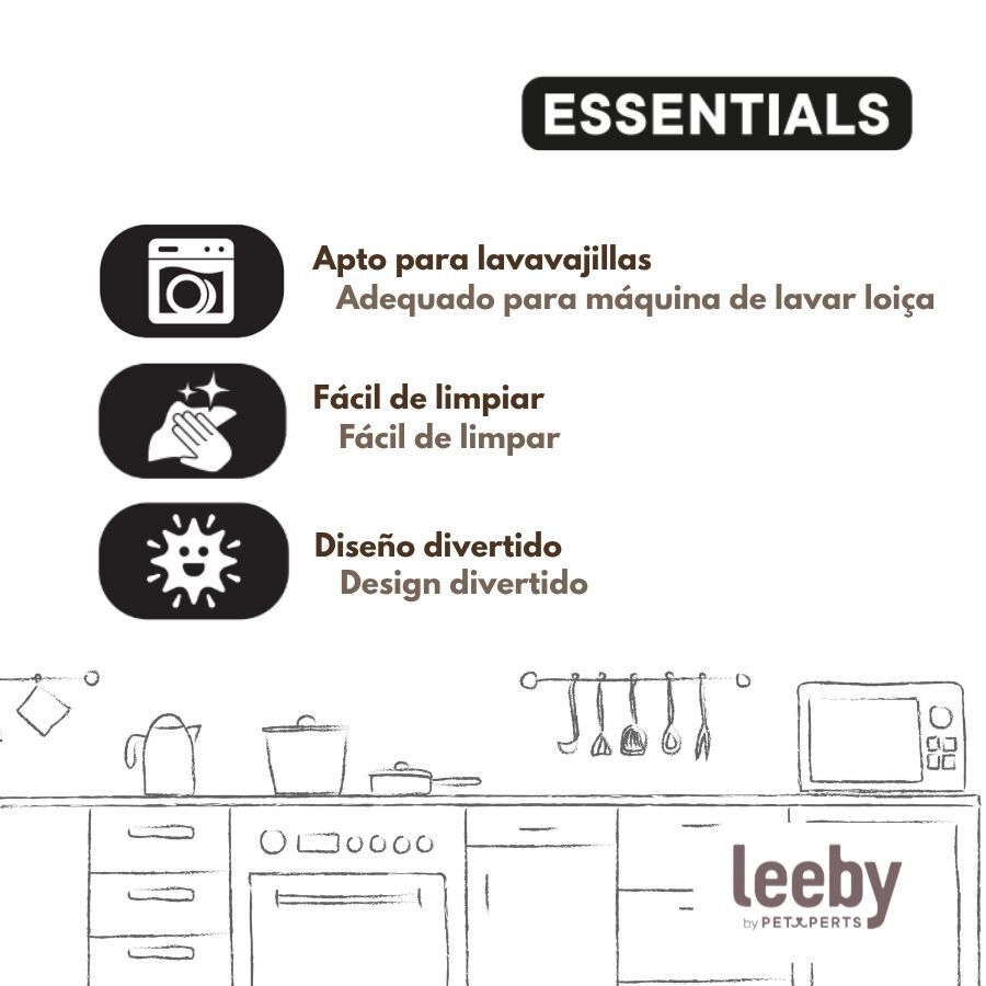 Leeby Comedero de Cer&aacute;mica Blanco y Verde con Orejitas para gatos, , large indicador imagen numero 5