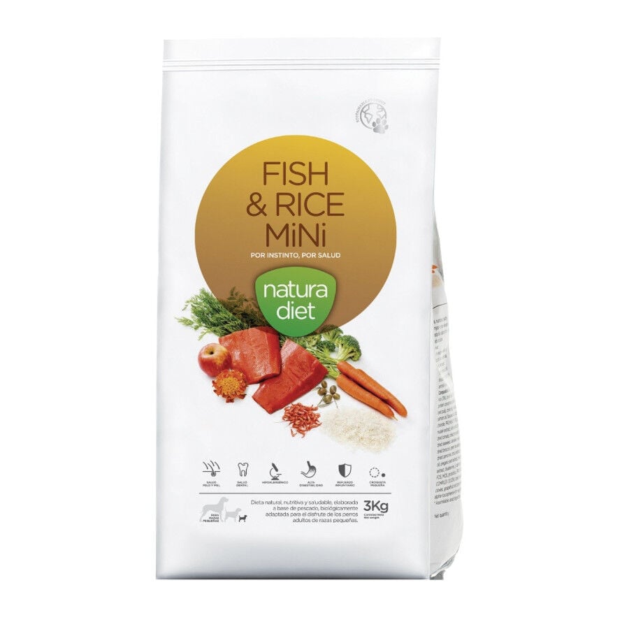 3 kg Natura Diet Mini pescado y arroz pienso para perros, , large Imagen numero 1