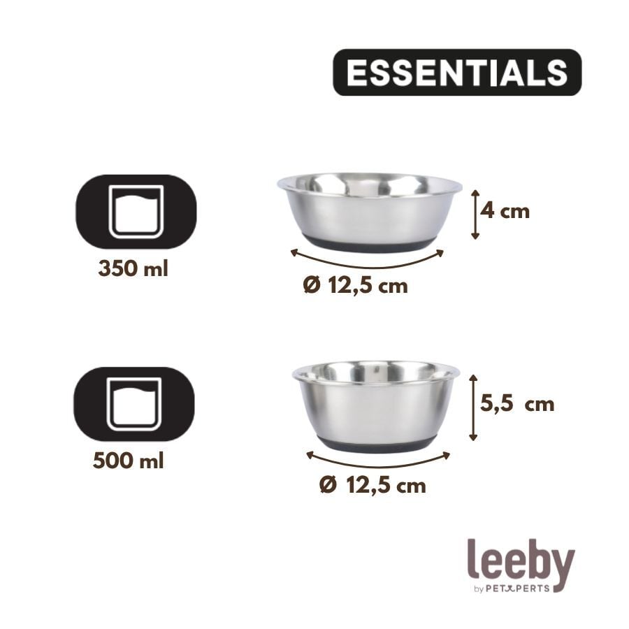 Leeby Comedero Acero Inoxidable con Base Goma para perros y gatos, , large Imagen numero 4