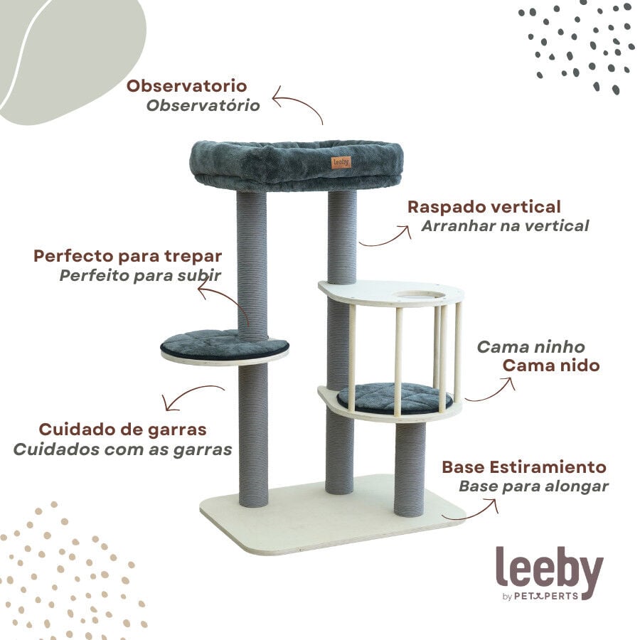 Leeby Cloud Collection torre rascador con cama para gatos, , large indicador imagen numero 3