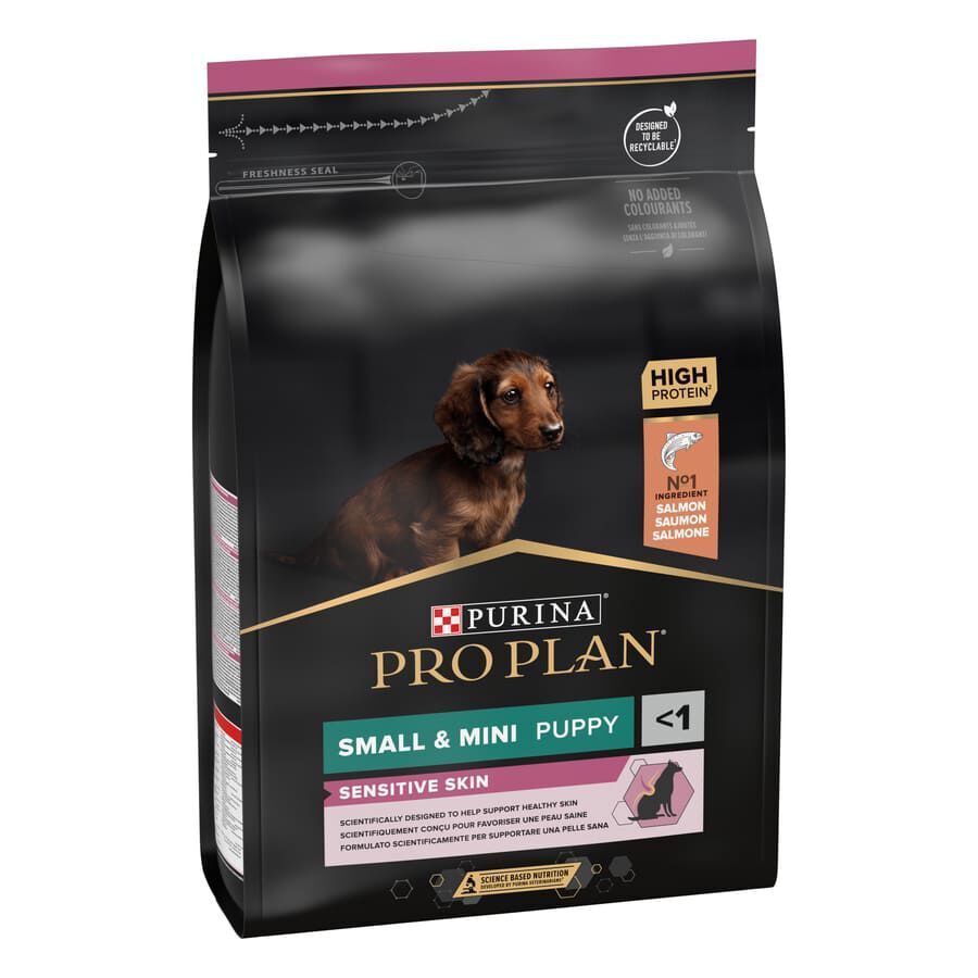 3 kg Pro Plan Puppy Small y Mini Salm&oacute;n pienso para Perros Piel, , large indicador imagen numero 1