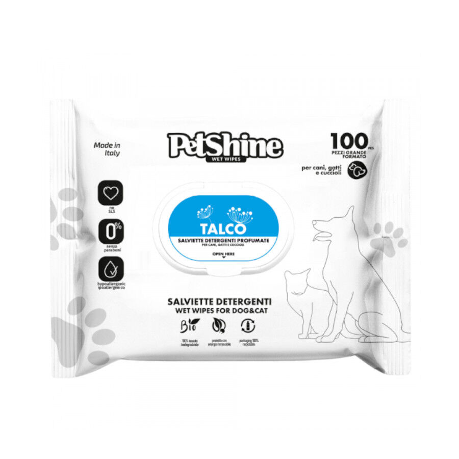 PetShine Toallitas H&uacute;medas de Talco para perros &ndash; Pack Econ&oacute;mico, , large Imagen numero 1