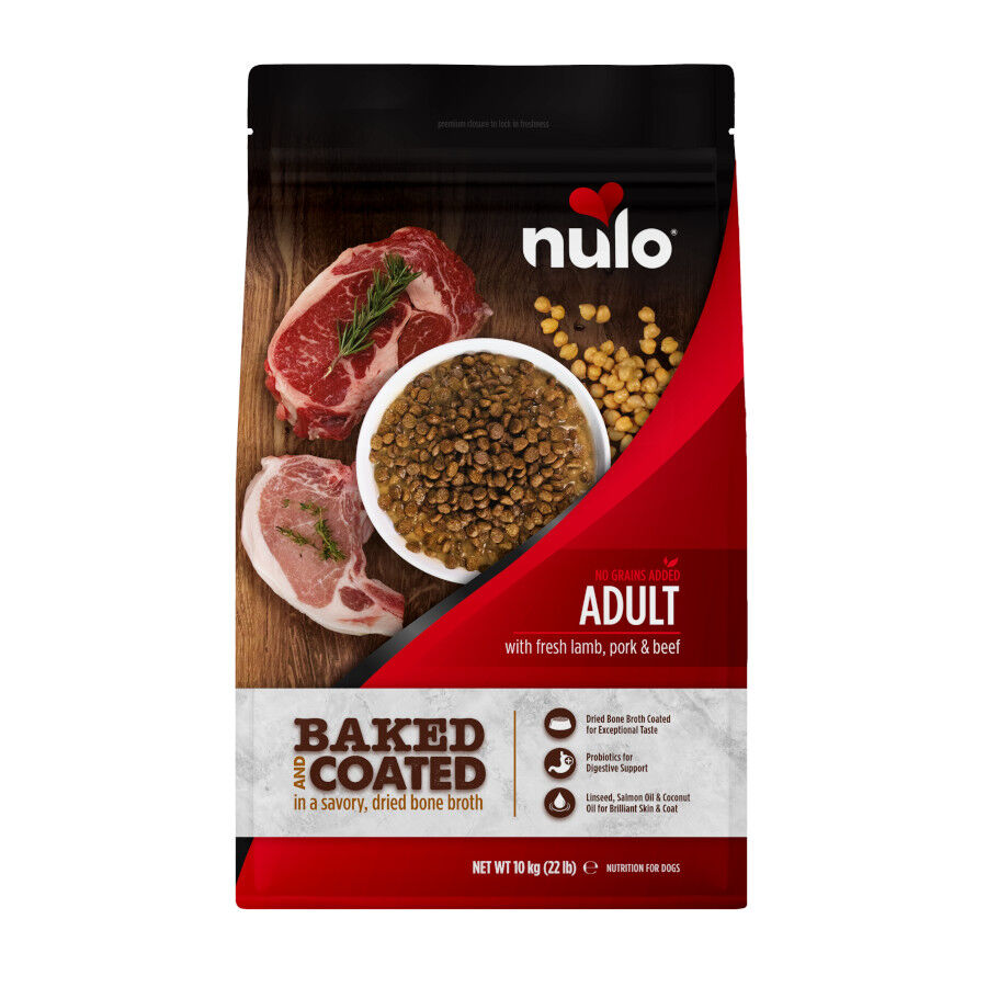 10 kg Nulo Baked Coated Cordero con Cerdo y Ternera Pienso para perros, , large indicador imagen numero 1