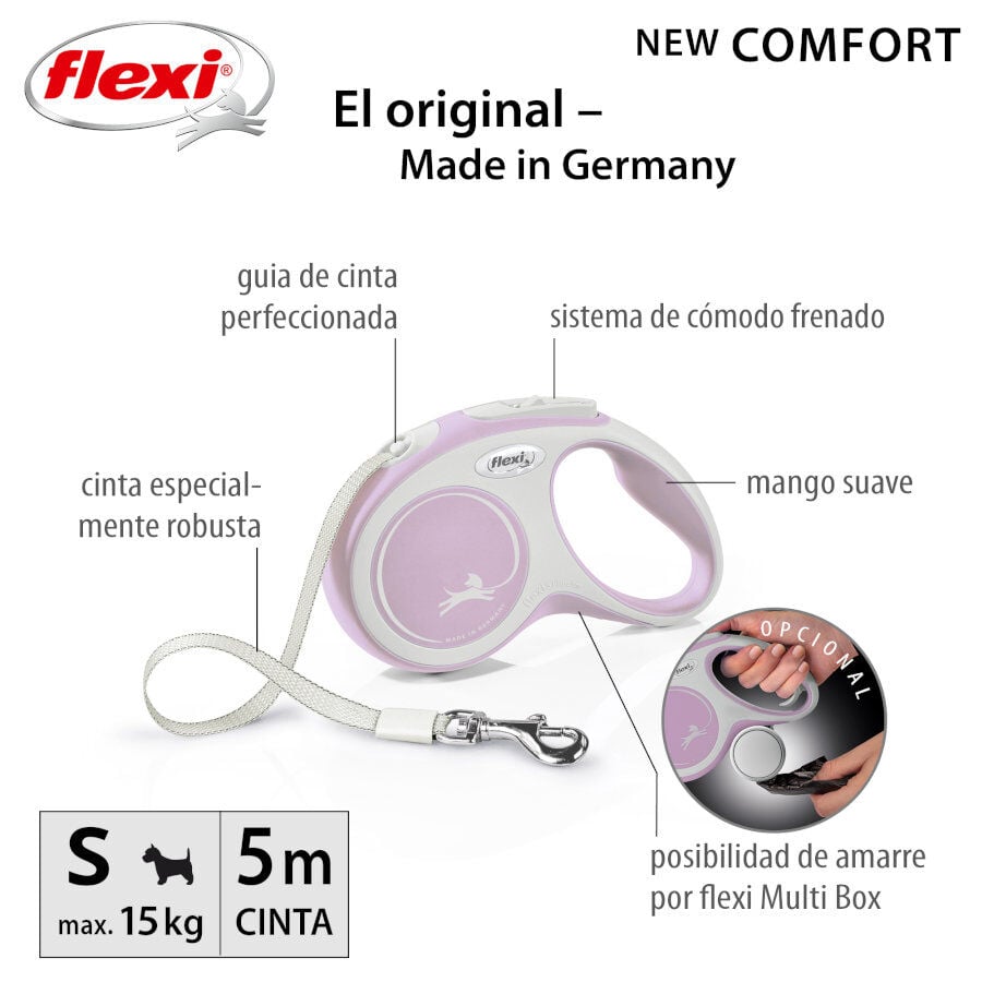 Flexi New Comfort Correa Extensible Rosa para perros, , large Imagen numero 2