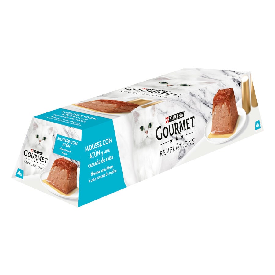 48 tarrinas x 57 g Gourmet Revelations Mousse con Salm&oacute;n y At&uacute;n tarrinas para gatos, , large indicador imagen numero 4