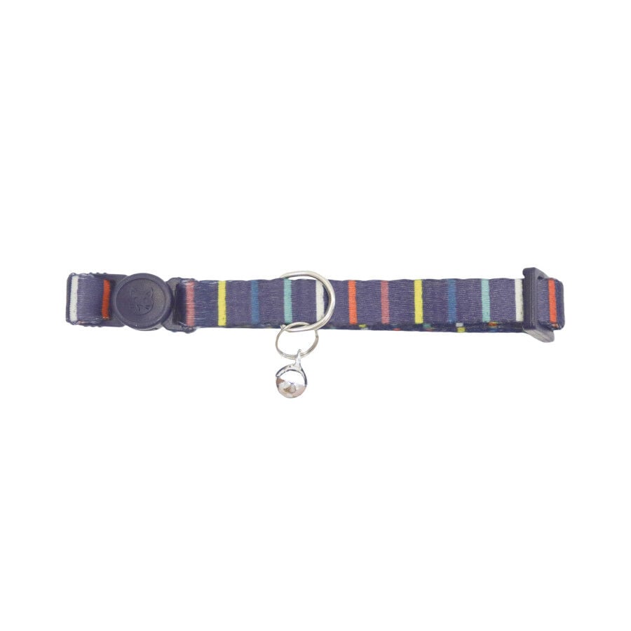 Gotoo Collar estampado rayas multicolor para gatos, , large Imagen numero 1
