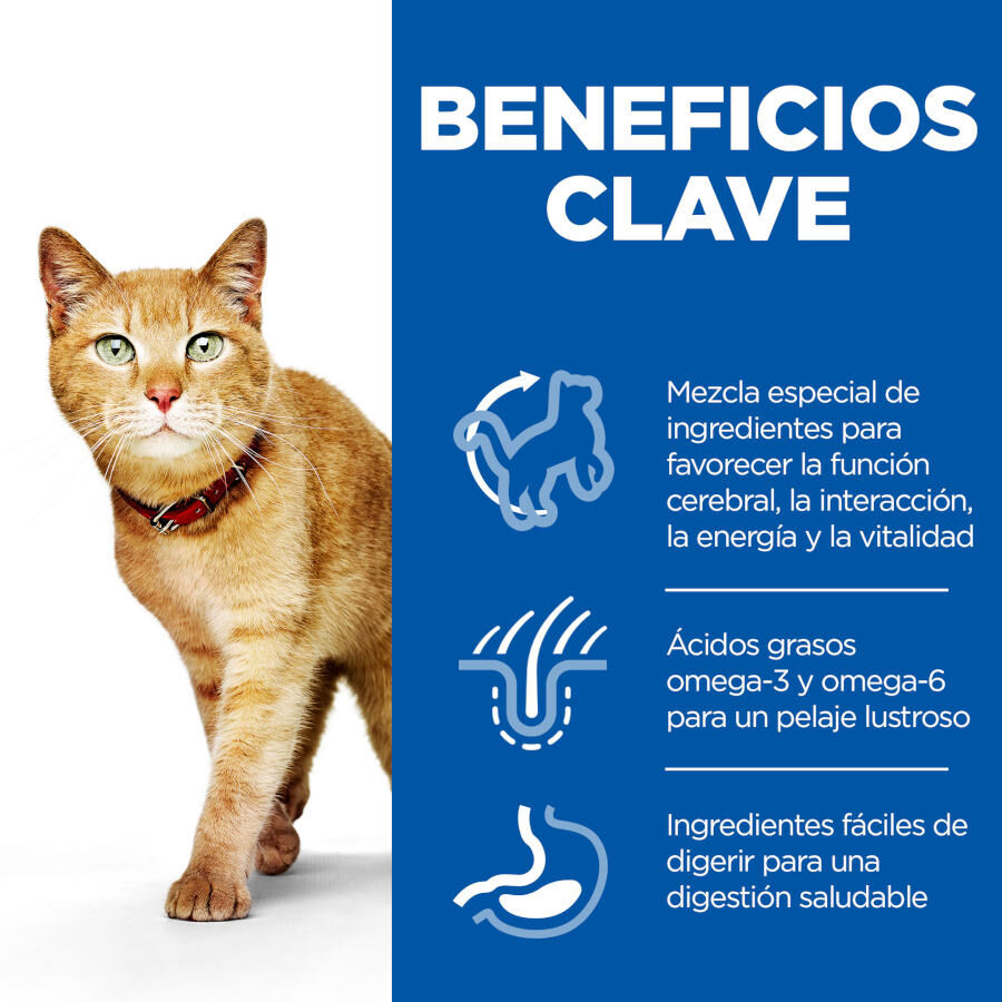 12 sobres x 85 g Hill's Science Plan Senior Vitality Pollo y Salm&oacute;n Sobre en salsa para gatos, , large Imagen numero 2