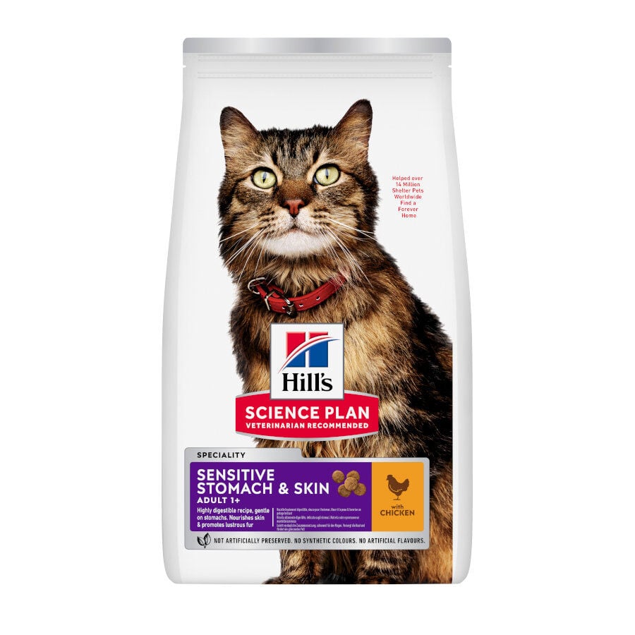 1.5 kg Hill's Adult Science Plan Sensitive Stomach Pollo pienso para gatos, , large Imagen numero 1