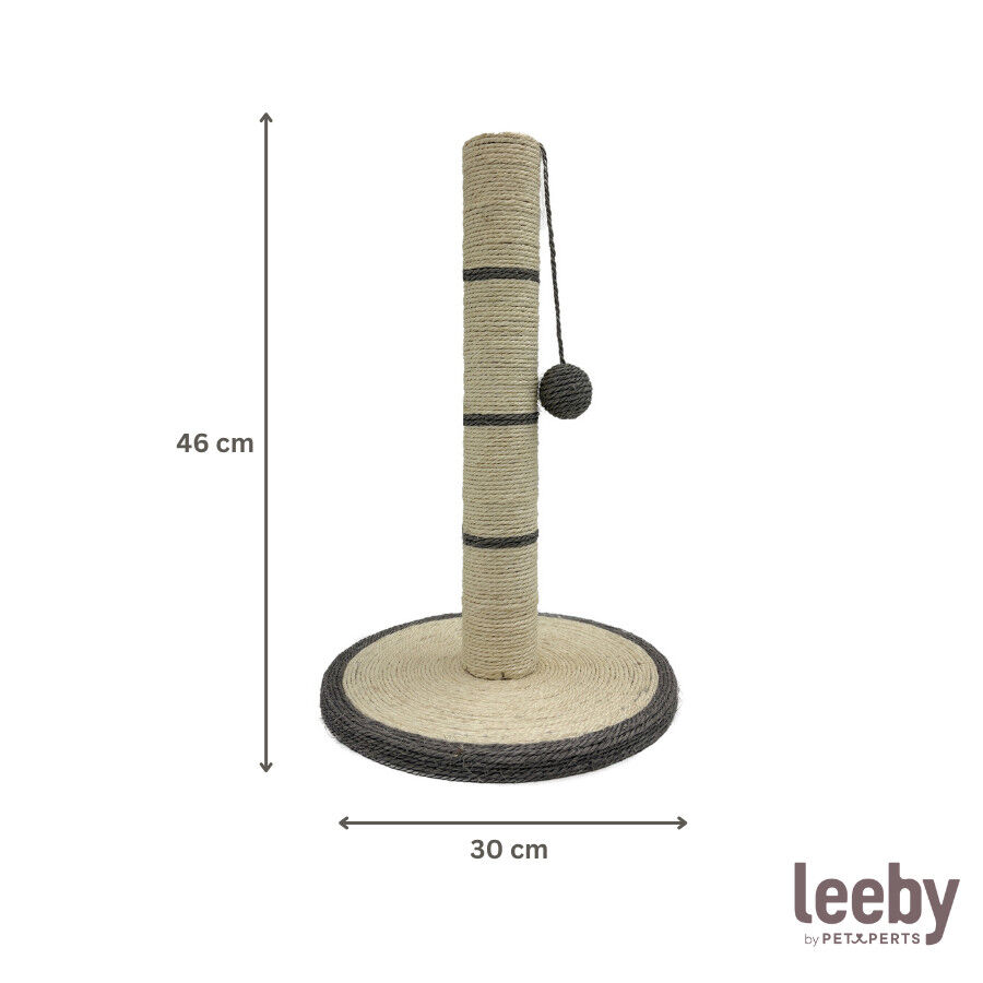 Leeby Isidoro rascador de sisal con juguete gris para gatos, , large indicador imagen numero 4