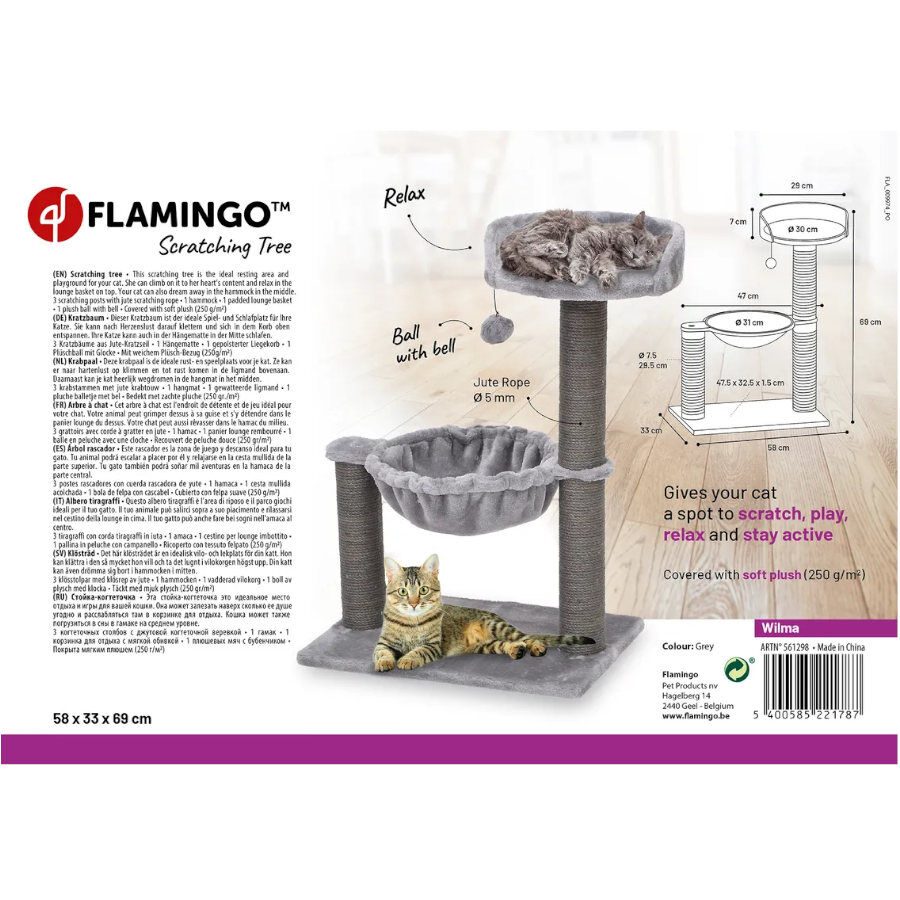 Flamingo Wilma &Aacute;rbol Rascador Gris para gatos, , large indicador imagen numero 2