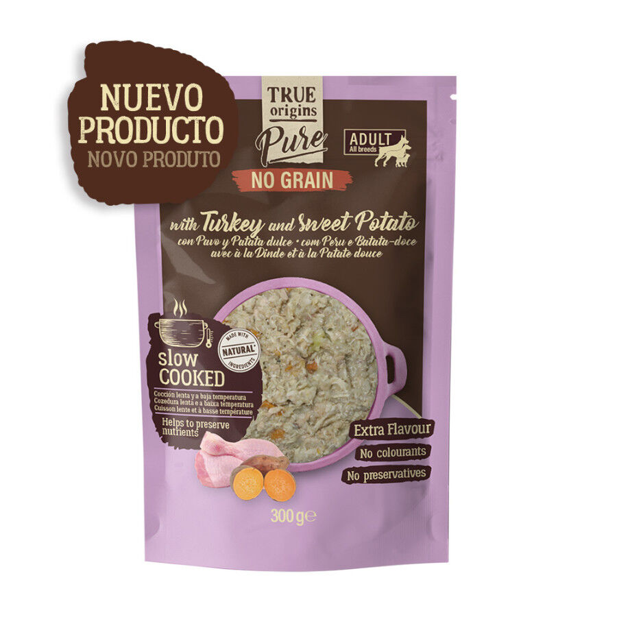 300 g True Origins Pure Adult Gently Coocked Pavo y Patata sobre para perros, , large Imagen numero 2