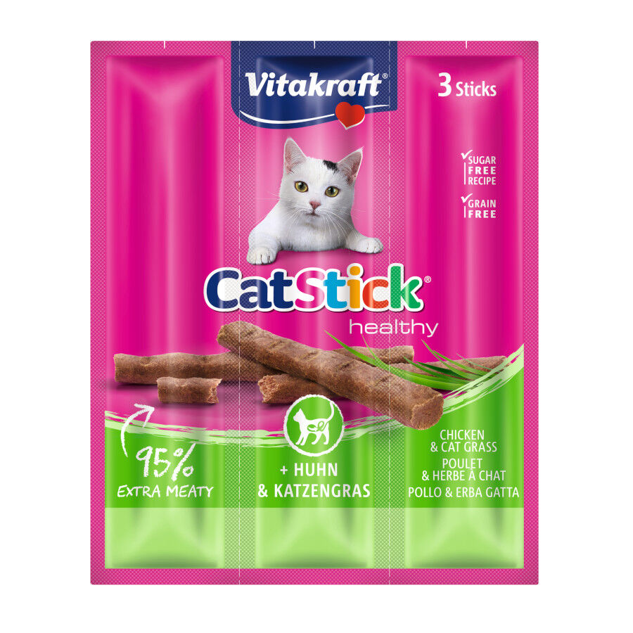3 barritas Vitakraft Cat Stick Healthy Pollo y Hierba Gatera, , large Imagen numero 1