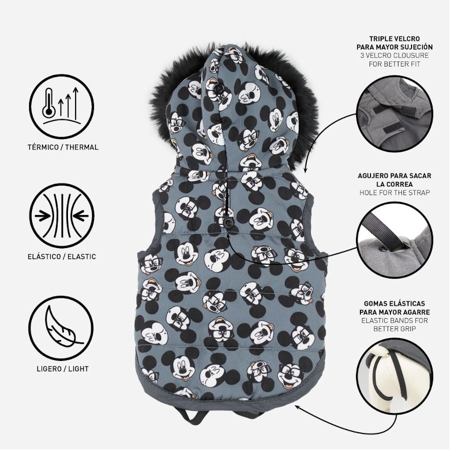 Disney Mickey Mouse Abrigo Gris con Estampado para perros, , large indicador imagen numero 4
