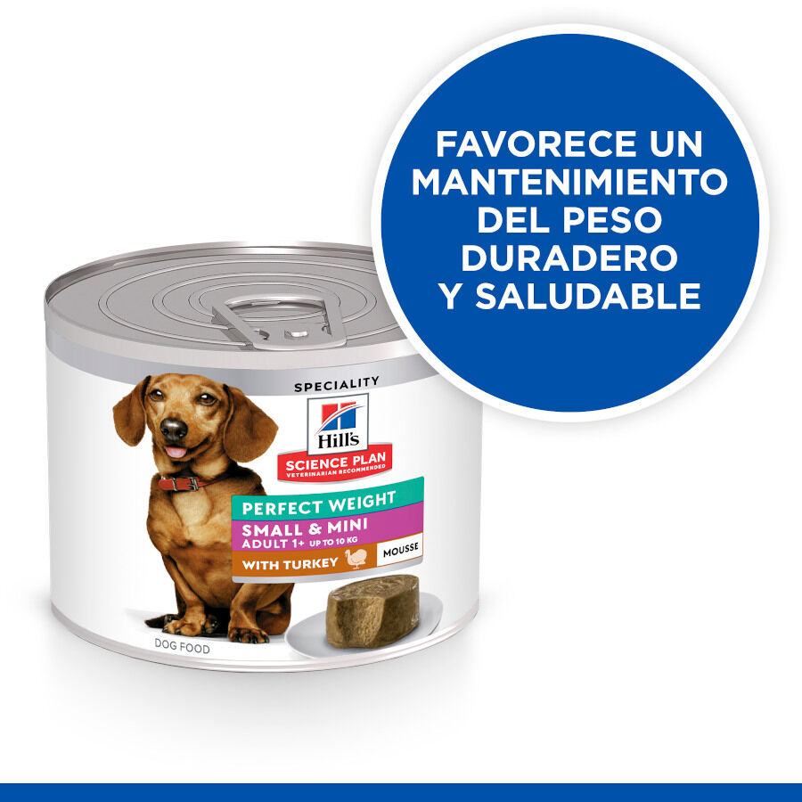 200 g Hill's Science Plan Adult Small & Mini Perfect Weight Mousse de Pavo lata para perros, , large Imagen numero 3