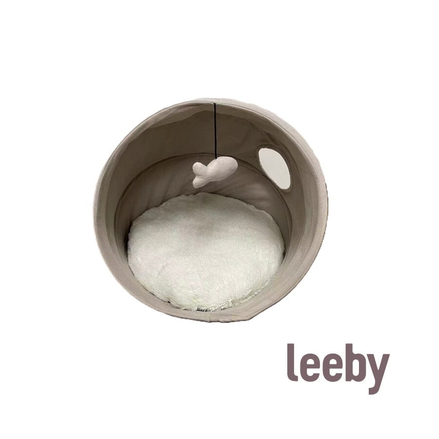 Leeby cama cueva beige para gatos