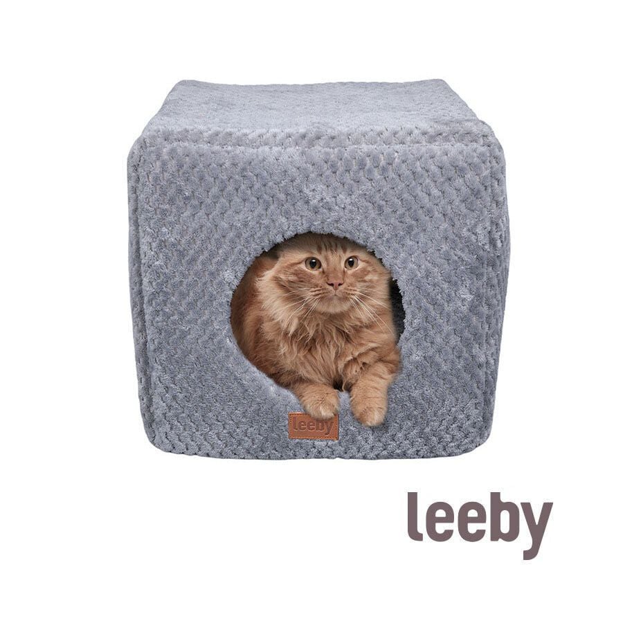 Leeby Cama Cueva Suave Gris para gatos, , large indicador imagen numero 2