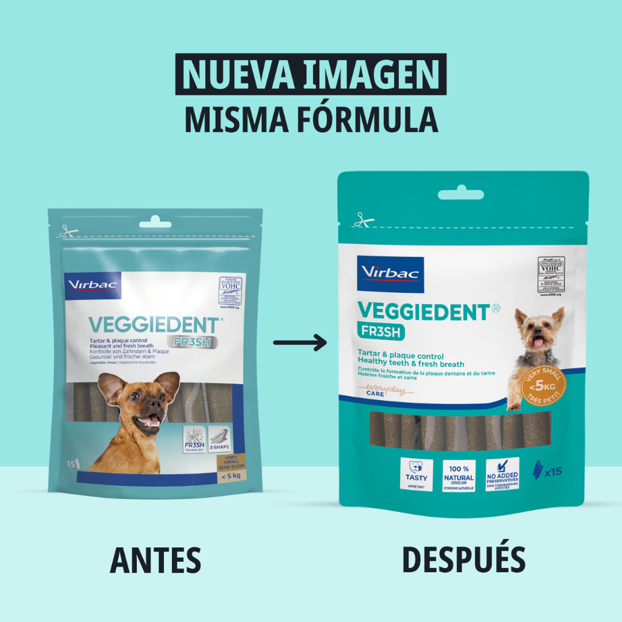 15 barritas Virbac Snacks Dentales VeggieDent Fresh para perros Toy, , large indicador imagen numero 3