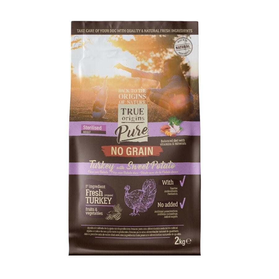 2 kg True Origins Pure Adult Sterilised Grain Free Pavo pienso para gatos, , large Imagen numero 1