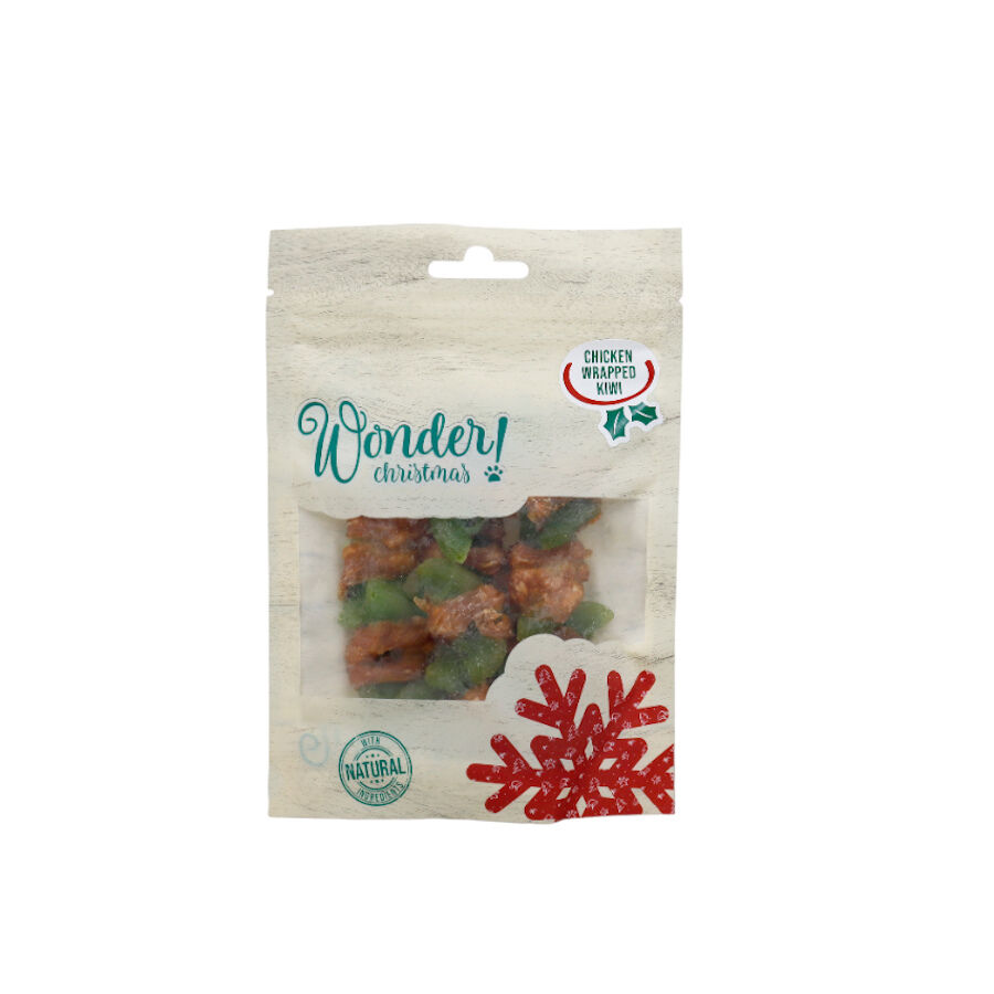 80 g Wonder Christmas Snacks Enrollados Kiwi y Pollo para perros, , large Imagen numero 1