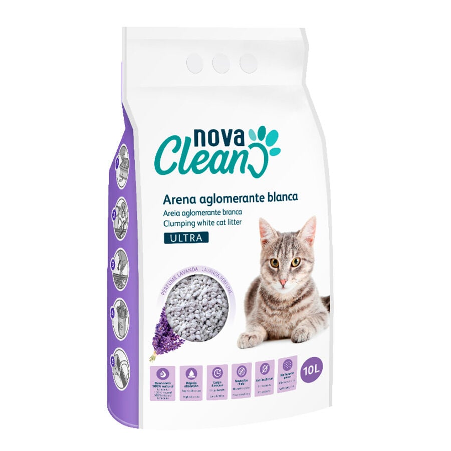 10 L Nova Clean Ultra Lecho Aglomerante Lavanda para gatos, , large indicador imagen numero 1
