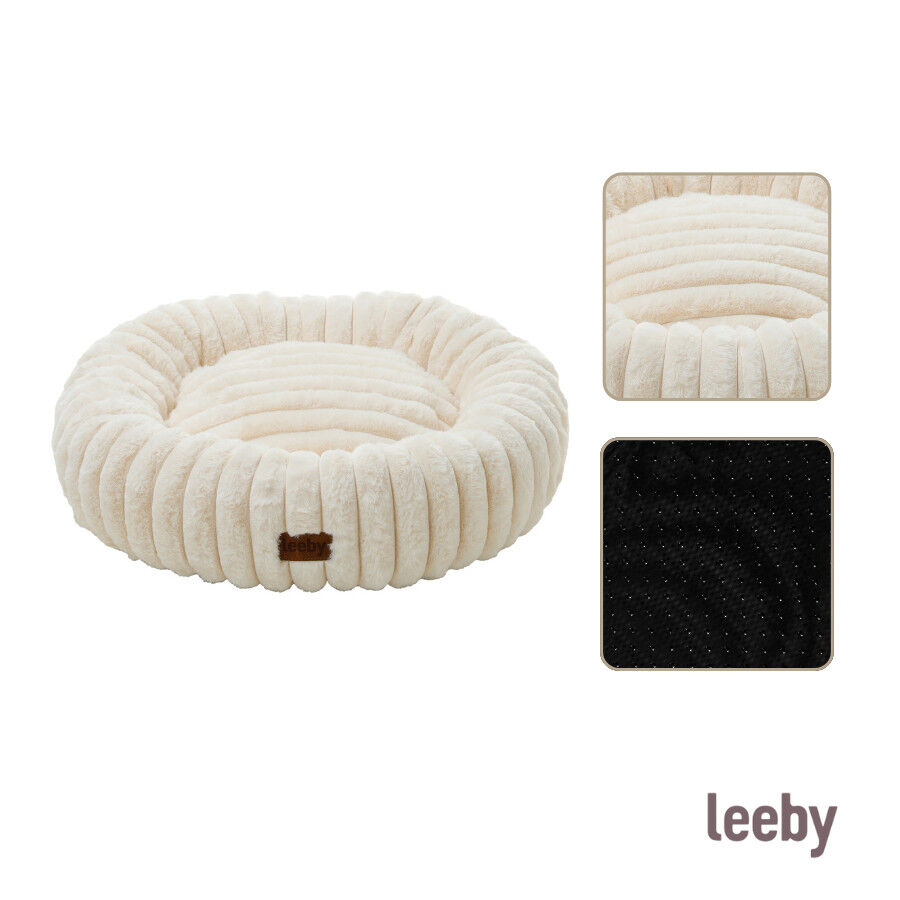 Leeby Sof&aacute; Donut Corduroy Crema para gatos, , large indicador imagen numero 5