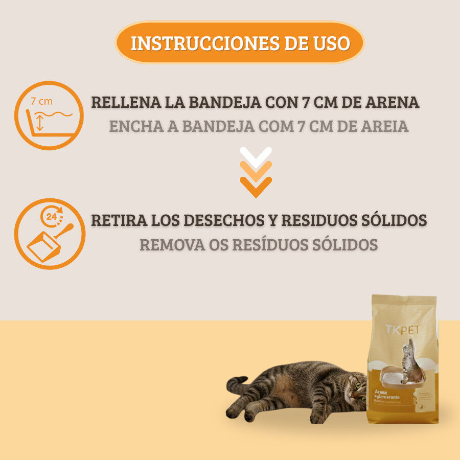 10 L TK-Pet Arena Aglomerante de Bentonita Natural con perfume de Naranja para gatos, , large indicador imagen numero 4