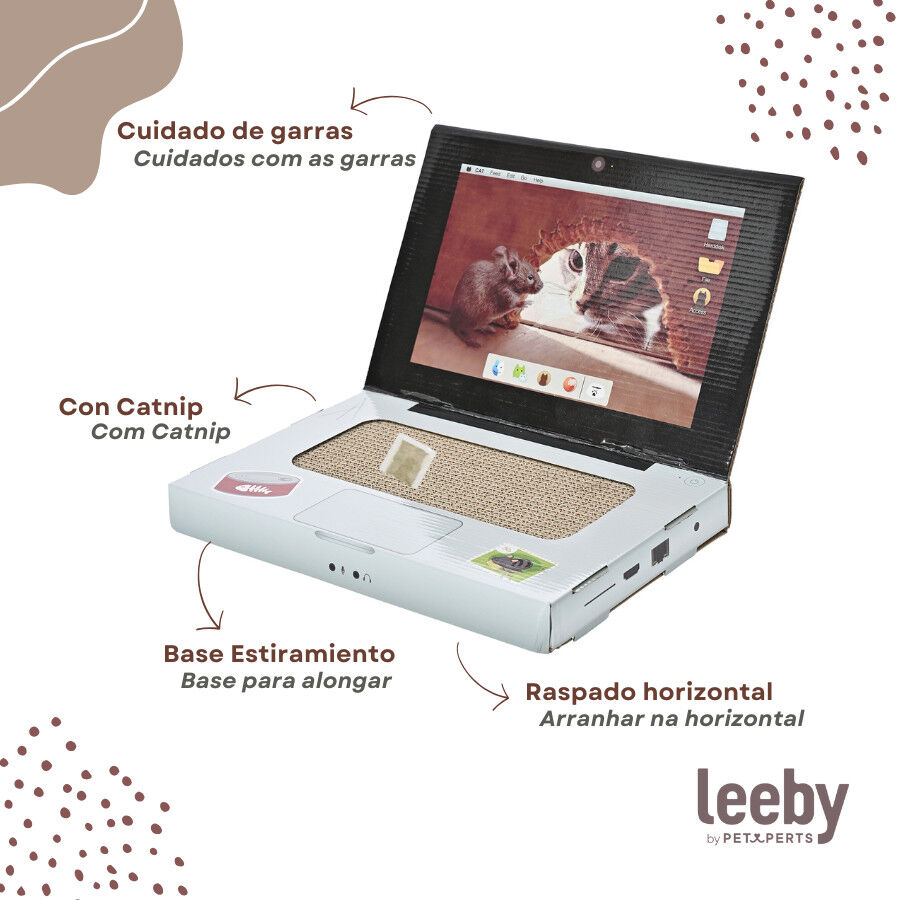 Leeby Lola rascador de cart&oacute;n en forma de ordenador para gatos, , large indicador imagen numero 4